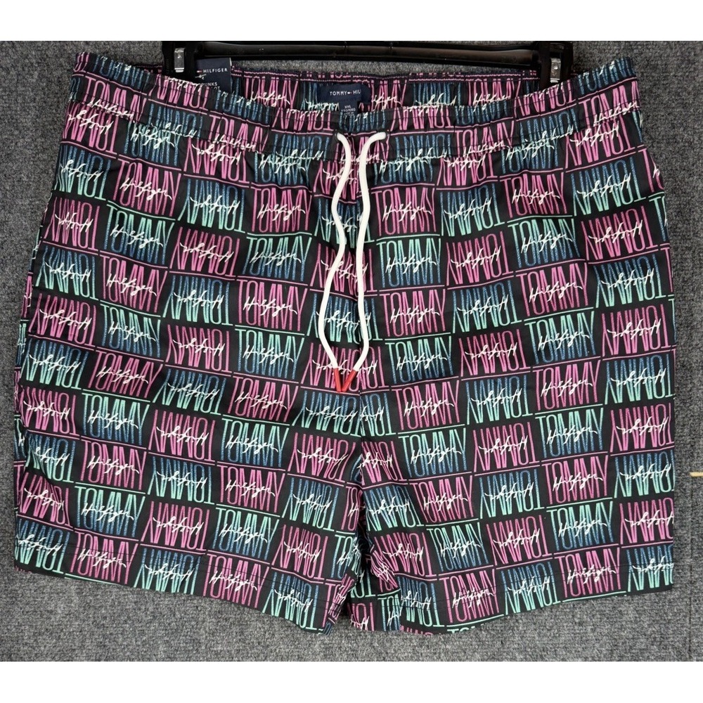 Tommy Hilfiger Men's Short Maillot Swim Trunks Miami Vice Tropical Colorful 2XL - Picture 1 of 13